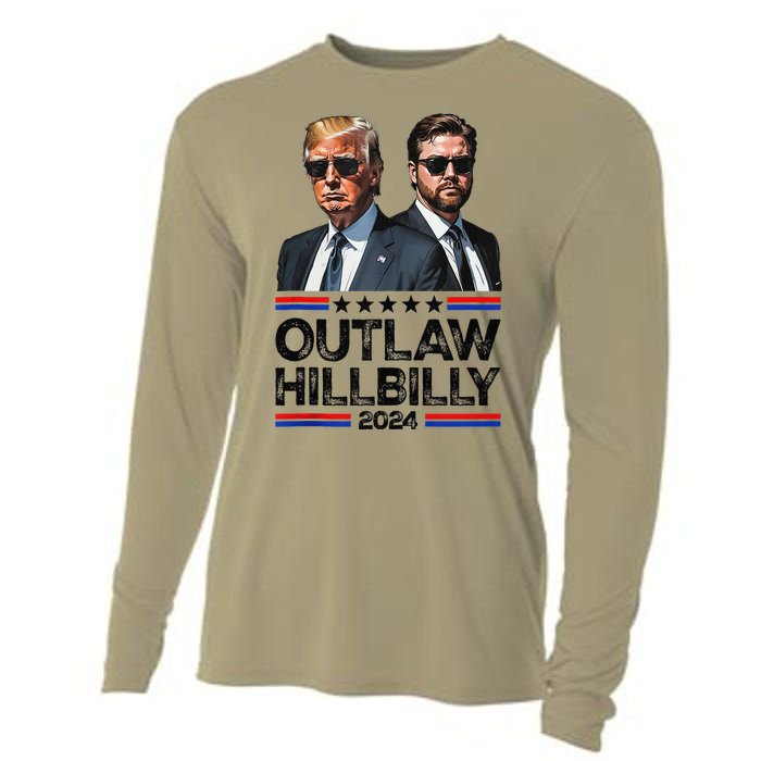 Trump Vance 2024 Outlaw Hillbilly Us Flag Vintage Elections Gift Cooling Performance Long Sleeve Crew