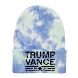 Trump Vance 2024 Retro Stripe Trump Jd Vance Tie Dye 12in Knit Beanie