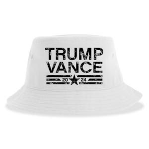 Trump Vance 2024 Retro Stripe Trump Jd Vance Sustainable Bucket Hat