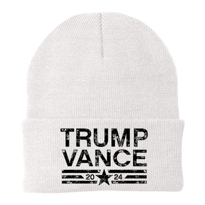 Trump Vance 2024 Retro Stripe Trump Jd Vance Knit Cap Winter Beanie