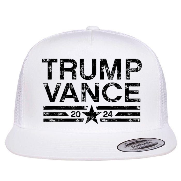 Trump Vance 2024 Retro Stripe Trump Jd Vance Flat Bill Trucker Hat