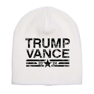 Trump Vance 2024 Retro Stripe Trump Jd Vance Short Acrylic Beanie