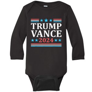 Trump Vance 2024 Us Flag Election President 2024 Baby Long Sleeve Bodysuit