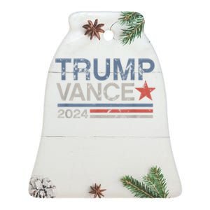 Trump Vance 2024 Retro Stripe Trump Jd Vance Ceramic Bell Ornament