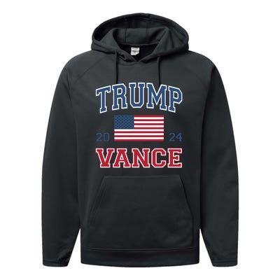 Trump Vance 2024 Donald Trump Jd Vance For President Performance Fleece Hoodie