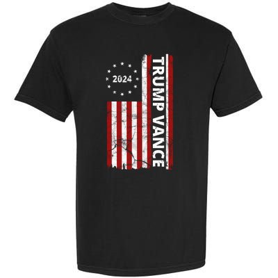 Trump Vance 2024 Us Flag Vintage Election Garment-Dyed Heavyweight T-Shirt