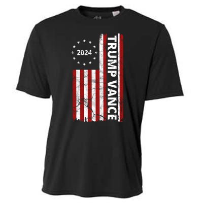 Trump Vance 2024 Us Flag Vintage Election Cooling Performance Crew T-Shirt