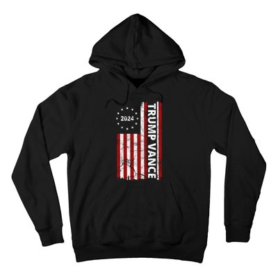 Trump Vance 2024 Us Flag Vintage Election Hoodie