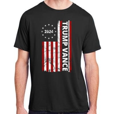 Trump Vance 2024 Us Flag Vintage Election Adult ChromaSoft Performance T-Shirt