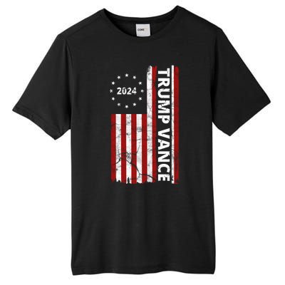 Trump Vance 2024 Us Flag Vintage Election Tall Fusion ChromaSoft Performance T-Shirt