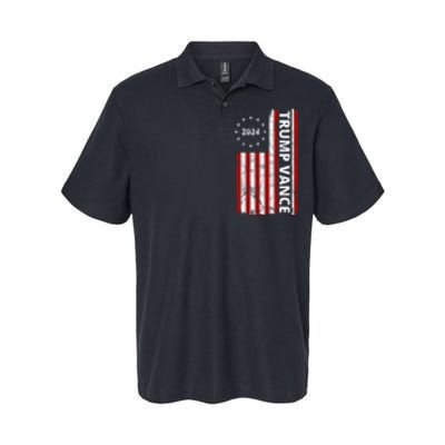 Trump Vance 2024 Us Flag Vintage Election Softstyle Adult Sport Polo