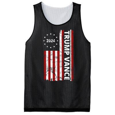 Trump Vance 2024 Us Flag Vintage Election Mesh Reversible Basketball Jersey Tank