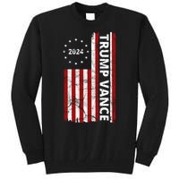 Trump Vance 2024 Us Flag Vintage Election Tall Sweatshirt