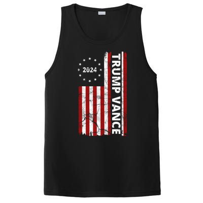 Trump Vance 2024 Us Flag Vintage Election PosiCharge Competitor Tank