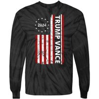 Trump Vance 2024 Us Flag Vintage Election Tie-Dye Long Sleeve Shirt