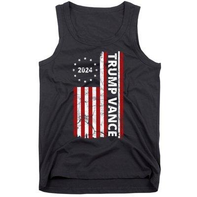 Trump Vance 2024 Us Flag Vintage Election Tank Top