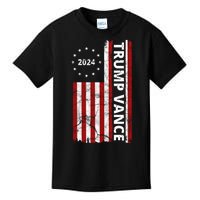 Trump Vance 2024 Us Flag Vintage Election Kids T-Shirt