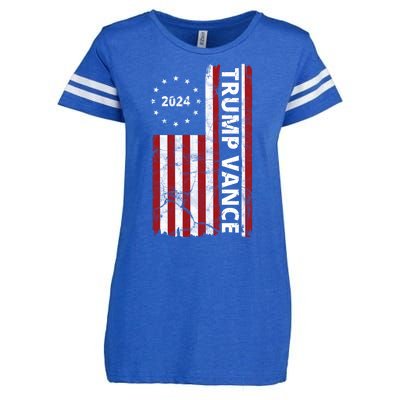 Trump Vance 2024 Us Flag Vintage Election Enza Ladies Jersey Football T-Shirt