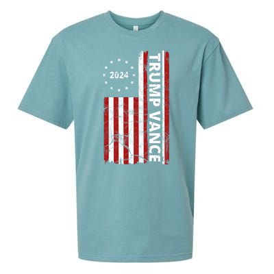 Trump Vance 2024 Us Flag Vintage Election Sueded Cloud Jersey T-Shirt