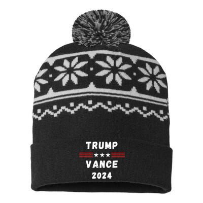 Trump Vance 2024 Vote Trump Vance 24 Im Voting Trump Vance USA-Made Snowflake Beanie