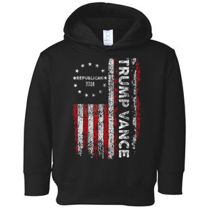 Trump Vance 2024 Us Flag Republican 2024 President Election Toddler Hoodie