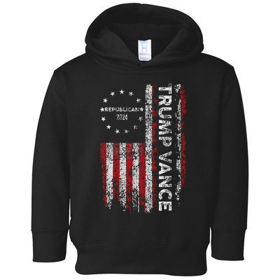 Trump Vance 2024 Us Flag Republican 2024 President Election Toddler Hoodie