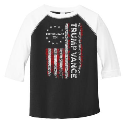 Trump Vance 2024 Us Flag Republican 2024 President Election Toddler Fine Jersey T-Shirt