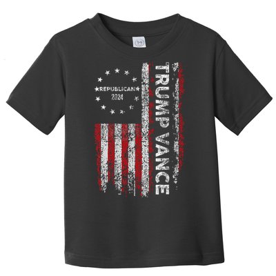 Trump Vance 2024 Us Flag Republican 2024 President Election Toddler T-Shirt