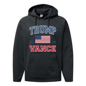 Trump Vance 2024 Donald Trump J.D. Vance For President Performance Fleece Hoodie