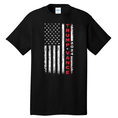 Trump Vance 2024 Us Flag Election President 2024 Tall T-Shirt