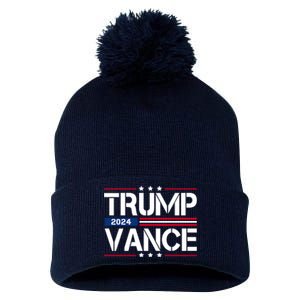 Trump Vance 2024 Usa Election Pom Pom 12in Knit Beanie