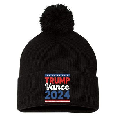 Trump Vance 2024 Donald Trump J.D. Vance For President Vintage Pom Pom 12in Knit Beanie