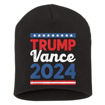 Trump Vance 2024 Donald Trump J.D. Vance For President Vintage Short Acrylic Beanie