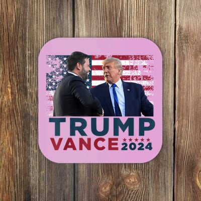 Trump Vance 2024 Presidential Ticket Grunge Flag Trump 2024 Coaster