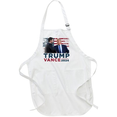 Trump Vance 2024 Presidential Ticket Grunge Flag Trump 2024 Full-Length Apron With Pockets