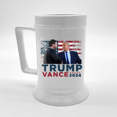 Trump Vance 2024 Presidential Ticket Grunge Flag Trump 2024 Beer Stein