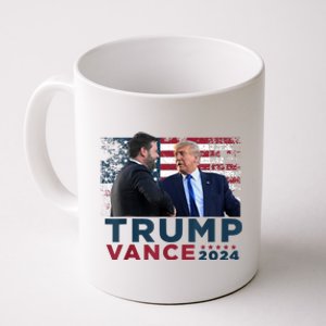 Trump Vance 2024 Presidential Ticket Grunge Flag Trump 2024 Coffee Mug