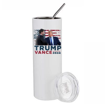 Trump Vance 2024 Presidential Ticket Grunge Flag Trump 2024 Stainless Steel Tumbler