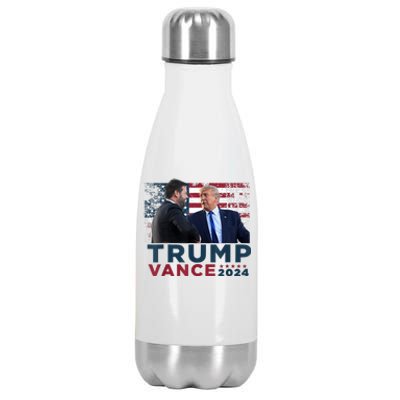 Trump Vance 2024 Presidential Ticket Grunge Flag Trump 2024 Stainless Steel Insulated Water Bottle