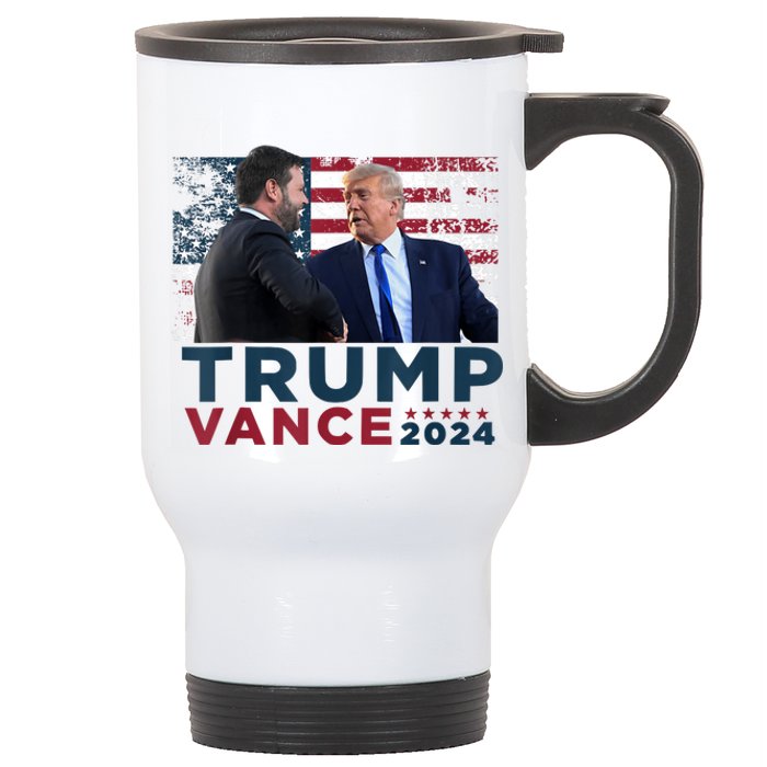 Trump Vance 2024 Presidential Ticket Grunge Flag Trump 2024 Stainless Steel Travel Mug