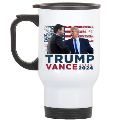 Trump Vance 2024 Presidential Ticket Grunge Flag Trump 2024 Stainless Steel Travel Mug