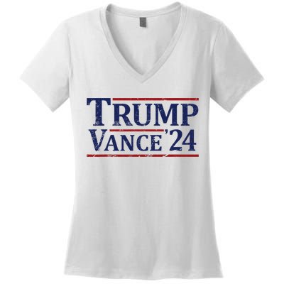 Trump Vance 24 Vintage 2024 Women's V-Neck T-Shirt