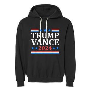 Trump Vance 2024 Retro Stripe Trump Jd Vance Garment-Dyed Fleece Hoodie