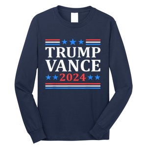 Trump Vance 2024 Retro Stripe Trump Jd Vance Long Sleeve Shirt