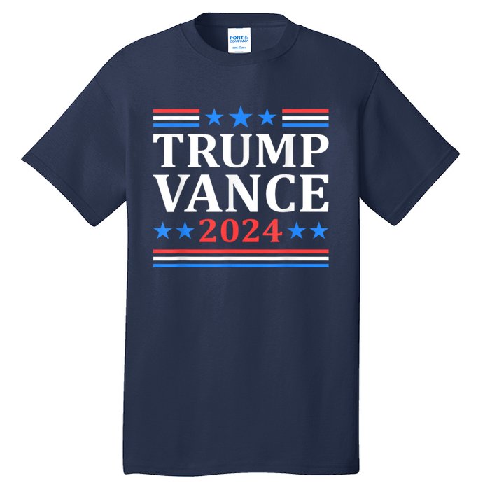 Trump Vance 2024 Retro Stripe Trump Jd Vance Tall T-Shirt