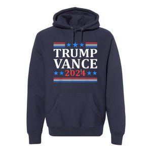 Trump Vance 2024 Retro Stripe Trump Jd Vance Premium Hoodie