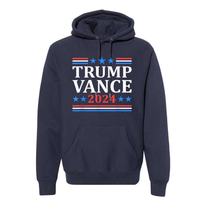 Trump Vance 2024 Retro Stripe Trump Jd Vance Premium Hoodie