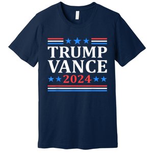 Trump Vance 2024 Retro Stripe Trump Jd Vance Premium T-Shirt