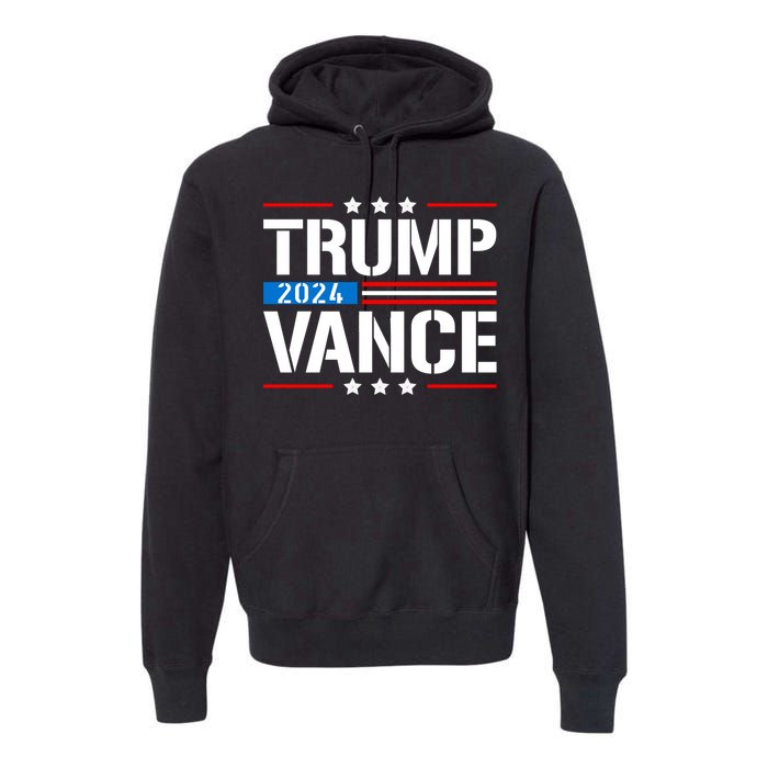 Trump Vance 2024 Vote Trump Retro Vintage Usa Flag Style Premium Hoodie