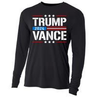 Trump Vance 2024 Vote Trump Retro Vintage Usa Flag Style Cooling Performance Long Sleeve Crew